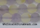 CNA743 15.5 inches 10mm round matte amethyst & citrine beads