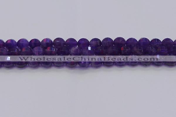 CNA753 15.5 inches 10mm faceted round natural amethyst beads