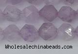 CNA762 15.5 inches 8mm faceted nuggets light lavender amethyst beads