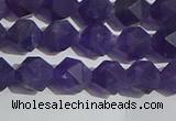 CNA766 15.5 inches 6mm faceted nuggets matte amethyst beads