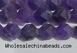 CNA767 15.5 inches 8mm faceted nuggets matte amethyst beads