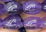 CNA771 15.5 inches 8*11mm rice amethyst gemstone beads