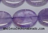 CNA836 15.5 inches 25*30mm oval natural light amethyst beads