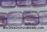 CNA842 15.5 inches 14mm square natural light amethyst beads