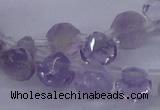 CNA900 Top drilled 7*7mm faceted teardrop amethyst gemstone beads