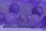 CNA914 15.5 inches 12mm round matte amethyst gemstone beads