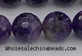 CNA918 15.5 inches 16mm faceted round natural amethyst beads