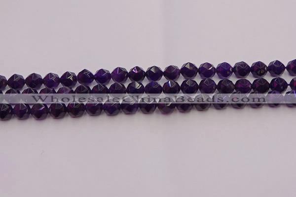 CNA937 15.5 inches 8mm faceted nuggets amethyst gemstone beads