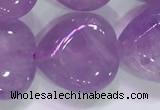 CNA985 15.5 inches 16*16mm heart natural lavender amethyst beads