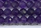 CNA990 15.5 inches 4mmm faceted round amethyst beads wholesale