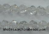 CNC100 15 inches 6mm faceted nuggets white crystal beads