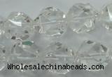 CNC105 15 inches 16mm faceted nuggets white crystal beads