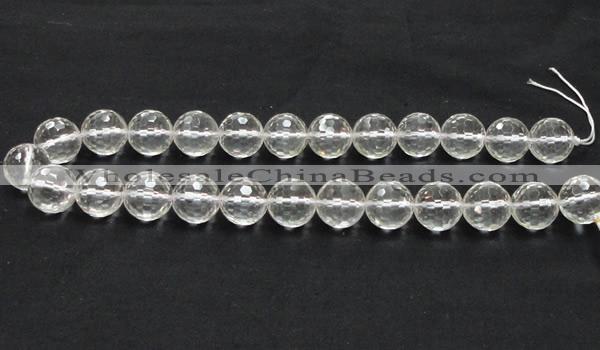 CNC12 15.5 inches 16mm faceted round grade AB natural white crystal beads