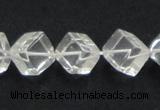 CNC15 15.5 inches 10*10mm cubic grade AB natural white crystal beads