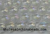 CNC201 15.5 inches 6mm round AB-color white crystal beads