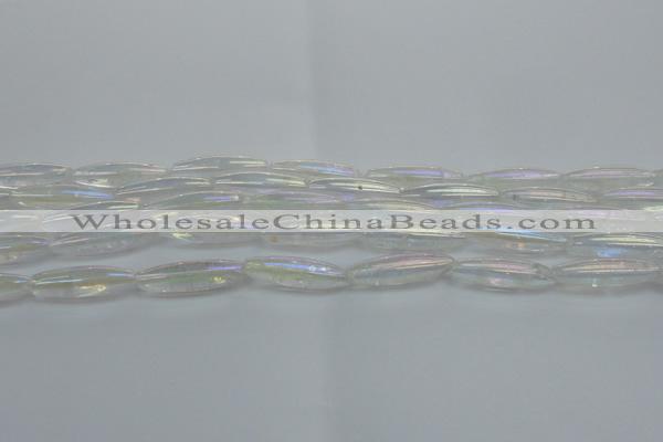 CNC211 15.5 inches 6*22mm rice AB-color white crystal beads