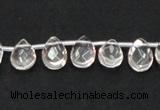 CNC30 8*12mm briolette grade AB natural white crystal beads wholesale