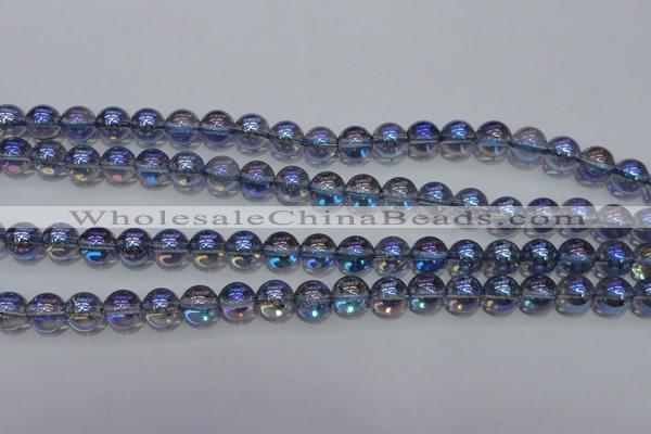 CNC301 15.5 inches 6mm round AB-color white crystal beads