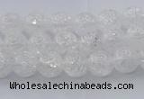 CNC551 15.5 inches 6mm round natural crackle white crystal beads