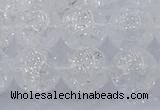 CNC554 15.5 inches 12mm round natural crackle white crystal beads