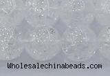 CNC556 15.5 inches 16mm round natural crackle white crystal beads