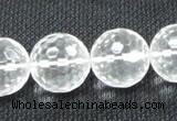 CNC57 15.5 inches 18mm faceted round grade A natural white crystal beads