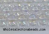 CNC571 15.5 inches 8mm round plated natural white crystal beads