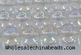 CNC572 15.5 inches 10mm round plated natural white crystal beads