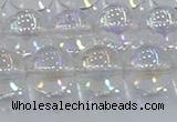 CNC573 15.5 inches 12mm round plated natural white crystal beads