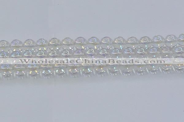 CNC573 15.5 inches 12mm round plated natural white crystal beads