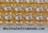 CNC577 15.5 inches 8mm round plated natural white crystal beads