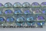 CNC583 15.5 inches 8mm round plated natural white crystal beads