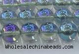 CNC584 15.5 inches 10mm round plated natural white crystal beads