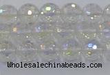 CNC601 15.5 inches 6mm faceted round plated natural white crystal beads