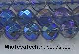 CNC634 15.5 inches 8mm faceted round plated natural white crystal beads