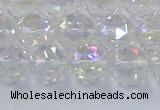 CNC647 15.5 inches 10mm faceted round plated natural white crystal beads