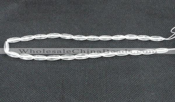 CNC65 6*16mm faceted rice grade A natural white crystal beads