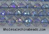 CNC657 15.5 inches 6mm faceted round plated natural white crystal beads