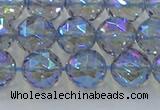 CNC659 15.5 inches 10mm faceted round plated natural white crystal beads