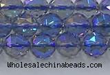 CNC665 15.5 inches 10mm faceted round plated natural white crystal beads