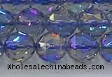 CNC667 15.5 inches 14mm faceted round plated natural white crystal beads