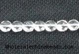 CNC71 15 inches 8mm faceted coin grade A natural white crystal beads