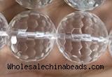 CNC717 15.5 inches 16mm faceted round white crystal beads