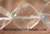 CNC758 15.5 inches 18*18mm faceted diamond white crystal beads