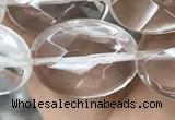 CNC766 15.5 inches 15*20mm faceted oval white crystal beads