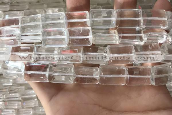 CNC813 15.5 inches 15*20mm faceted rectangle white crystal beads