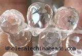 CNC822 Top drilled 6*9mm faceted teardrop white crystal beads