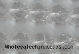 CNC89 15.5 inches 8mm faceted round natural white crystal beads