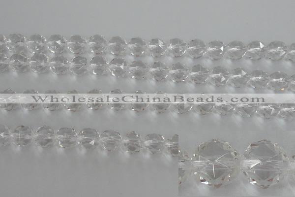 CNC89 15.5 inches 8mm faceted round natural white crystal beads