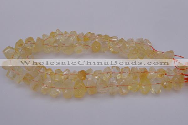 CNG1020 15.5 inches 8*12mm - 12*16mm faceted nuggets citrine beads